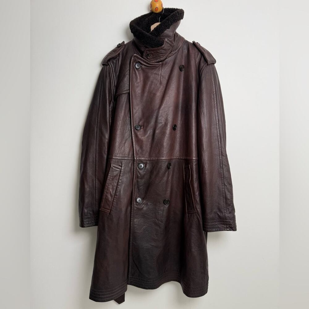 Ralph Lauren Wine Italian lambskin coat with shearling collar - size L $15,000 - Picture 2 of 15